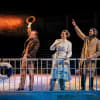 Andrew Pollard (Phileas Fogg), Michael Hugo (Passepartout), Kirsten Foster (Mrs Aouda) and Pushpinder Chani (Mr Naidu) in Around the World in 80 Days