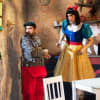 Meriel Cunningham as Harry, the Prince's valet, Matthew Kellet as Dwarf andJohn Savournin as Snow White