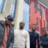 The cast of GrimeBoy outside Birmingham University’s Curzon Building, one of the stops on the tour