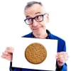 John Hegley and a Rich Tea biscuit