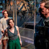 Anna (Anya Murphy), Laura (Carlie Diamond) and the Immigration official (Tony Bell)