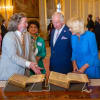 RSC artistic director emeritus Gregory Doran and RSC chair Shriti Vadera with the King and Queen at Windsor Castle during a 400th anniversary celebration of the publication of Shakespeare's First Folio