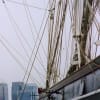 Aerial performance on a ship: Anchored