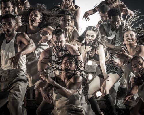 Rachel Zegler and the cast of Evita