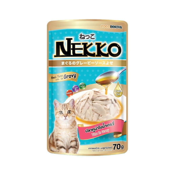 Nekko เน็กโกะ รสปลาทูน่าในน้ำเกรวี่ สำหรับแมว 70 g