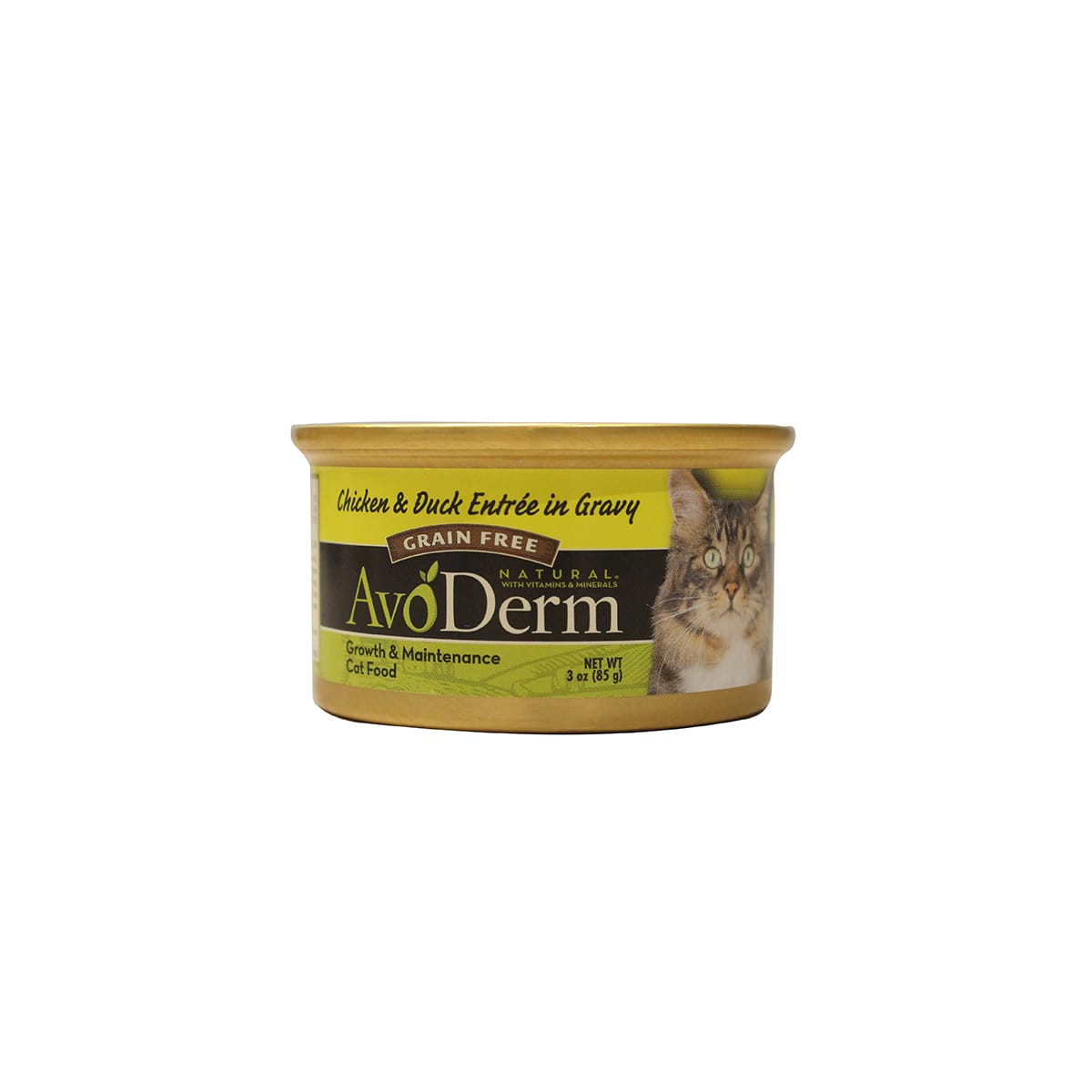 Avoderm อโวเดิร์ม อาหารเปียก แบบกระป๋อง สำหรับแมวทุกสายพันธุ์ สูตรเนื้อไก่และเป็ดอองเทร่ในน้ำเกรวี่ 85 g_1