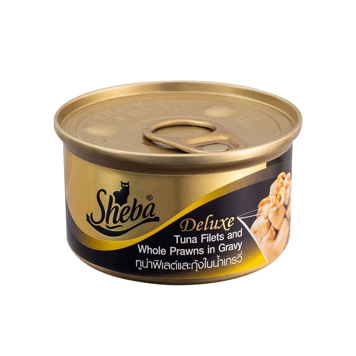 Sheba Deluxe อาหารเปียก สำหรับแมว รสทูน่ากุ้งในเกรวี่ 85 g_1