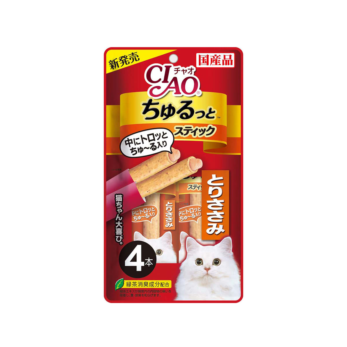 Ciao Churuto สติ๊กสอดใส้ครีมแมวเลีย สูตรไก่ 7 g 4 ชิ้น_1