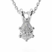 0.05 ct. t.w. M-I2 Pear Cut Diamond Solitaire Pendant and Necklace