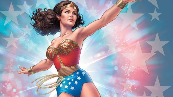 Wonder woman sur une fusée