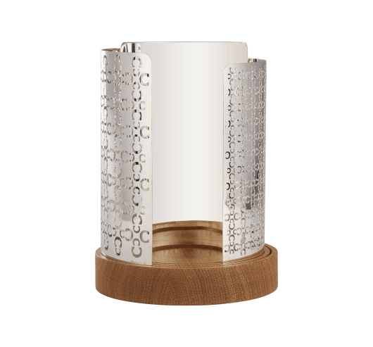 Silver Plated Large Hurricane Iconik Christofle Silver Plated Large Hurricane Iconik, Very Large Hurricane Lampshade