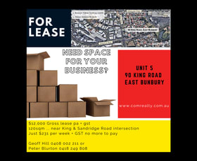 Factory, Warehouse & Industrial commercial property leased at Unit 5/90 King Road East Bunbury WA 6230