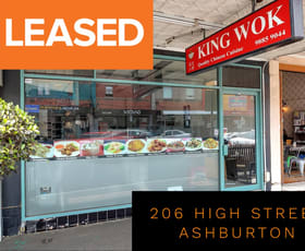 Shop & Retail commercial property leased at 206 High Street Ashburton VIC 3147