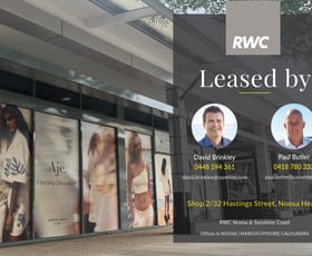 Shop & Retail commercial property leased at Shop 2/32 Hastings Street Noosa Heads QLD 4567