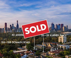 Development / Land commercial property sold at 30 Anderson Street, 25-29 Kurneh Street & 216-218 Domain Road South Yarra VIC 3141