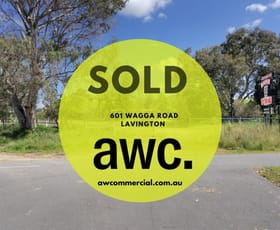 Development / Land commercial property sold at 601 Wagga Road Lavington NSW 2641