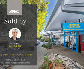 Shop & Retail commercial property sold at Shop 5/10 Memorial Avenue Tewantin QLD 4565