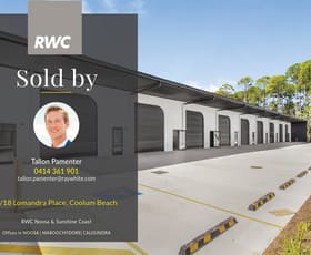Factory, Warehouse & Industrial commercial property sold at 3/18 Lomandra Place Coolum Beach QLD 4573