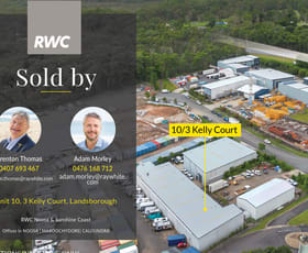 Factory, Warehouse & Industrial commercial property sold at 10/3 Kelly Court Landsborough QLD 4550