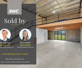 Factory, Warehouse & Industrial commercial property sold at Unit 5/1A-1B Taylor Court Cooroy QLD 4563