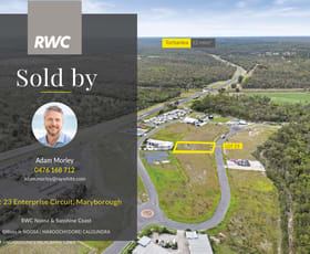 Development / Land commercial property sold at Lot 23 Enterprise Circuit Maryborough QLD 4650