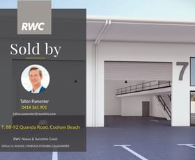 Factory, Warehouse & Industrial commercial property sold at Unit 7/88-92 Quanda Road Coolum Beach QLD 4573