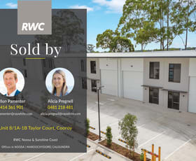 Factory, Warehouse & Industrial commercial property sold at Unit 8/1A-1B Taylor Court Cooroy QLD 4563