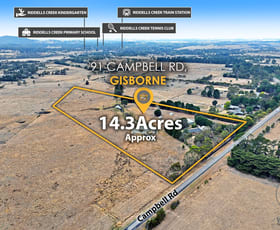 Rural / Farming commercial property for sale at 91 Campbell Road Gisborne VIC 3437