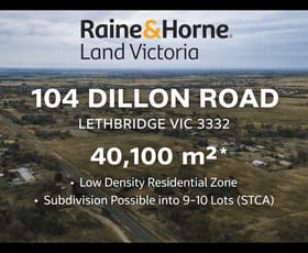 Rural / Farming commercial property for sale at 104 Dillon Road Lethbridge VIC 3332