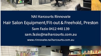 Hair Salon Equipment/Fit-out & Freehold Preston VIC 3072