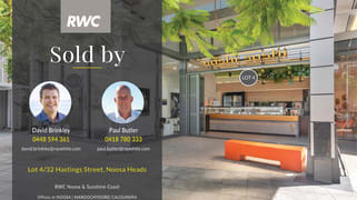 Lot 4/32 Hastings Street Noosa Heads QLD 4567 Lot 4/32 Hastings Street Noosa Heads QLD 4567