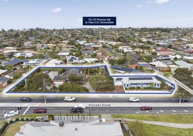 Whole of Property/113-117 Pioneer Rd & 1 Rau Crt Grovedale VIC 3216 Whole of Property/113-117 Pioneer Rd & 1 Rau Crt Grovedale VIC 3216