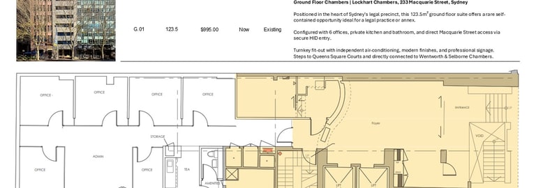 Offices commercial property for lease at G.01/233 Macquarie Street Sydney NSW 2000