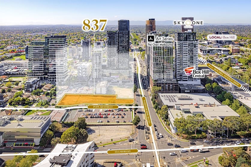Click to view all images 837 Whitehorse Road & 3-5 Poplar Street Box Hill VIC 3128 - Image 1
