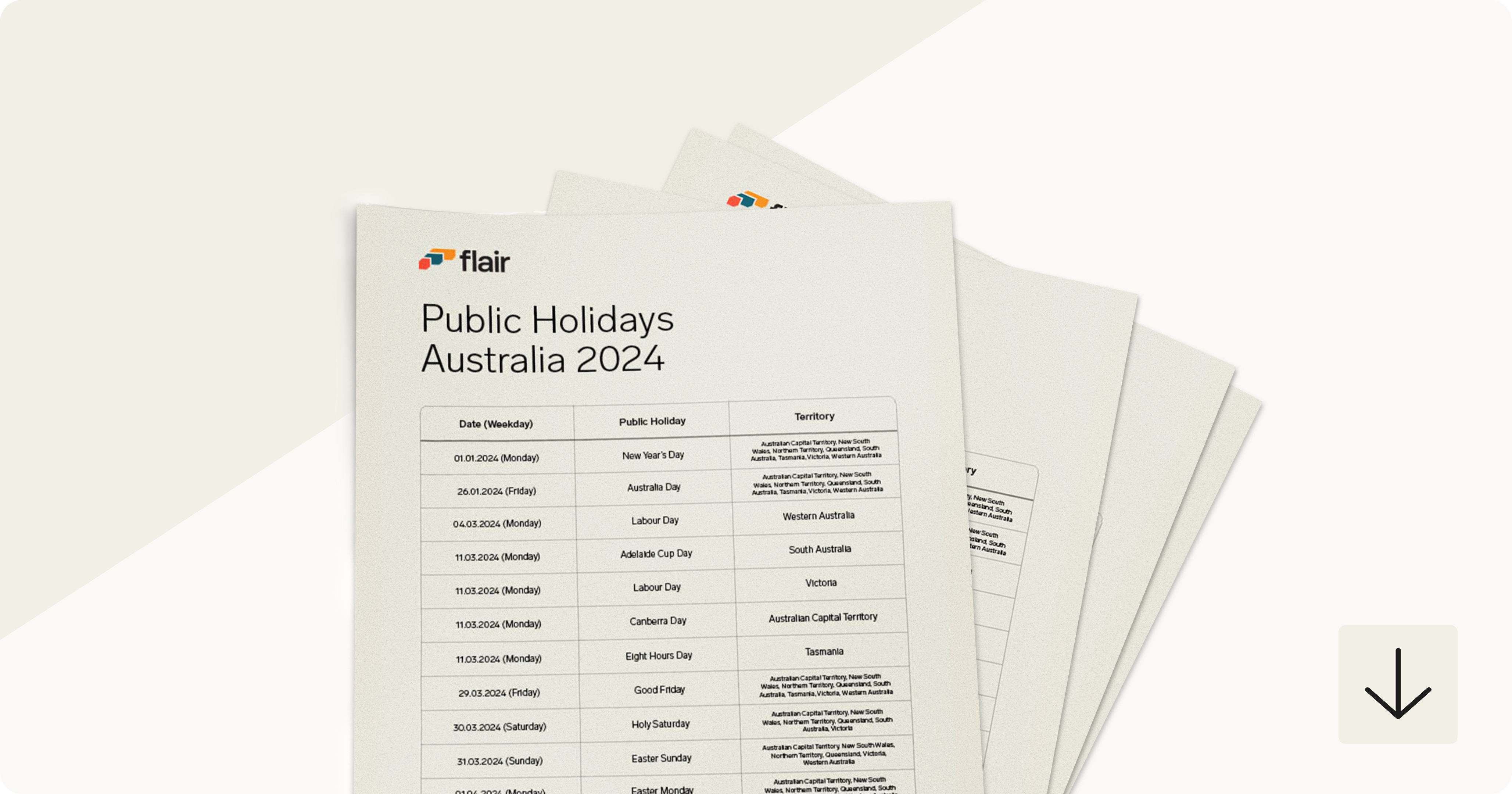 Public holidays Australia 2024
