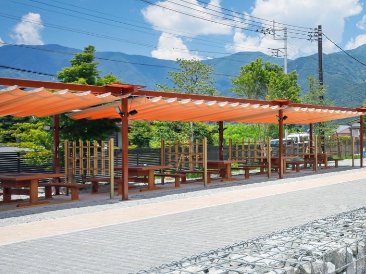 You can enjoy BBQ in an open space while viewing Mt. Fuji