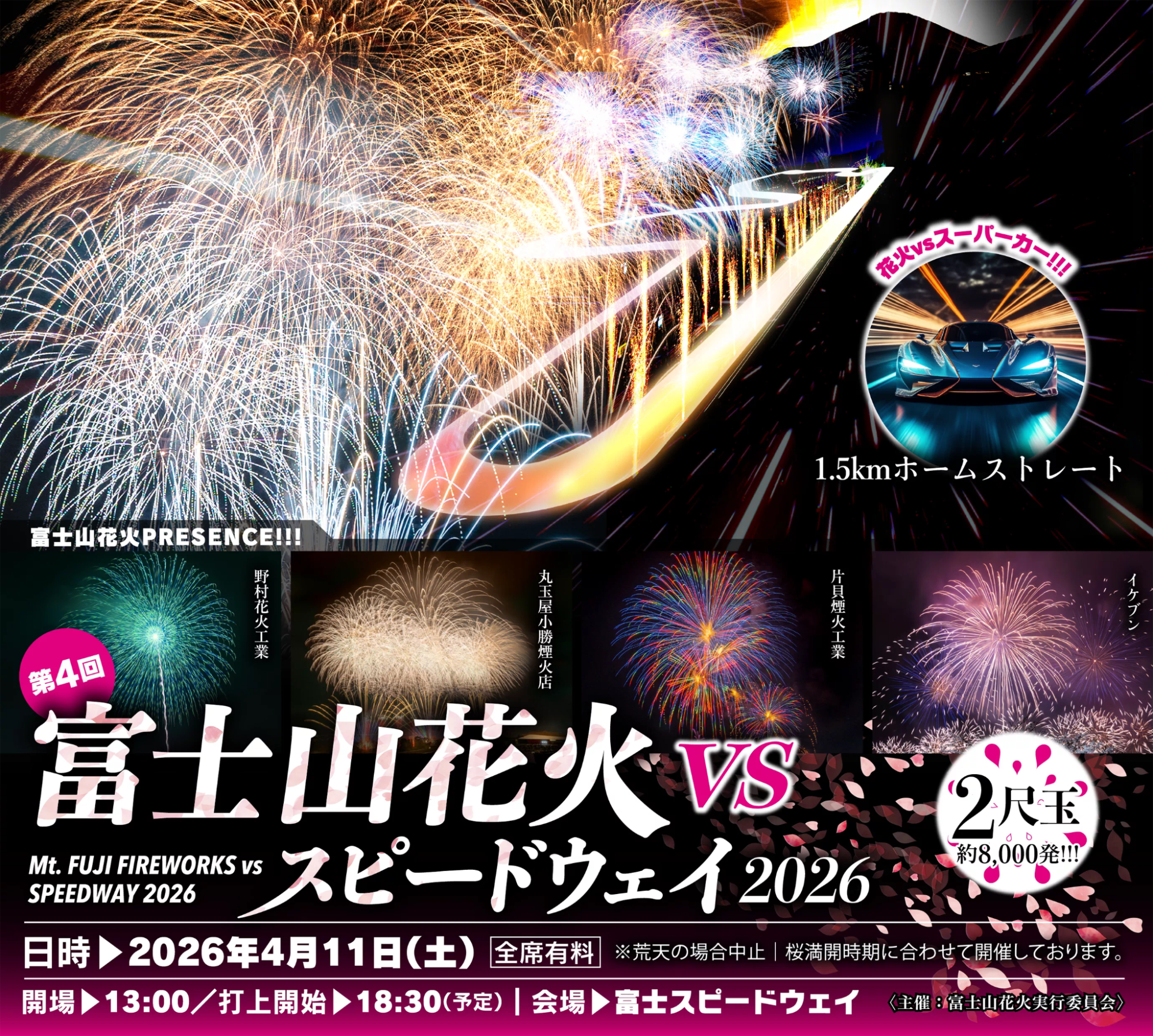 The Highly Recommended "Mt. Fuji Fireworks vs Speedway 2026" Event in April 2026