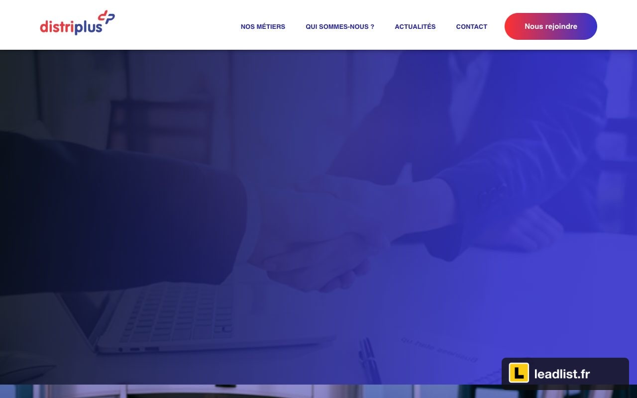 Page d'accueil du site de Distriplus