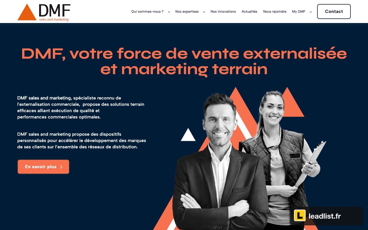 Page d'accueil du site de DMF
