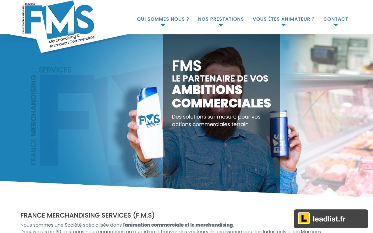 Page d'accueil du site de FMS