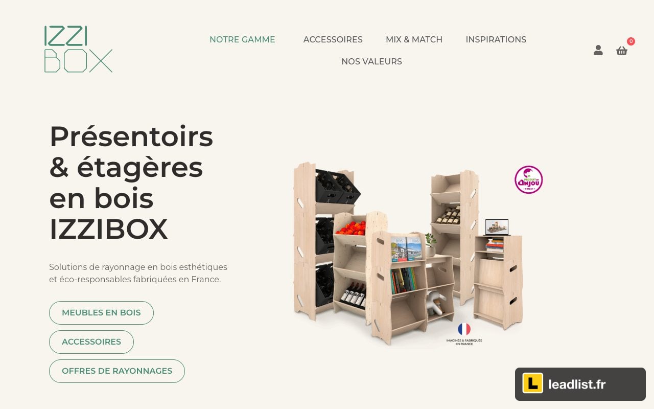Page d'accueil du site de Izzibox