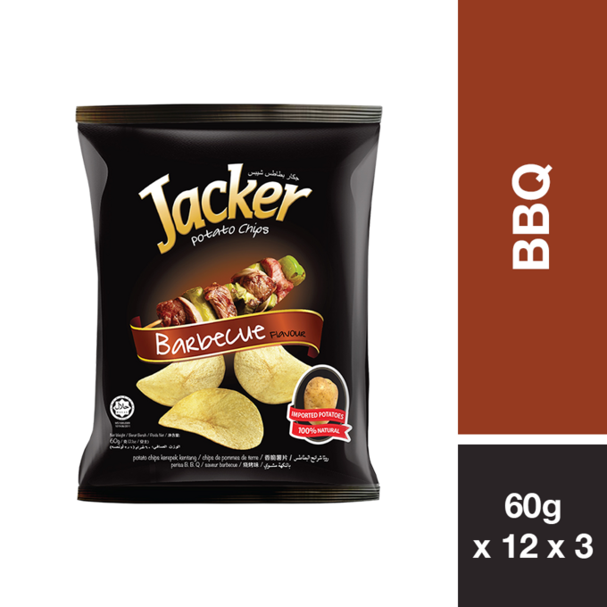 JACKER POTATO CHIPS BBQ 60G