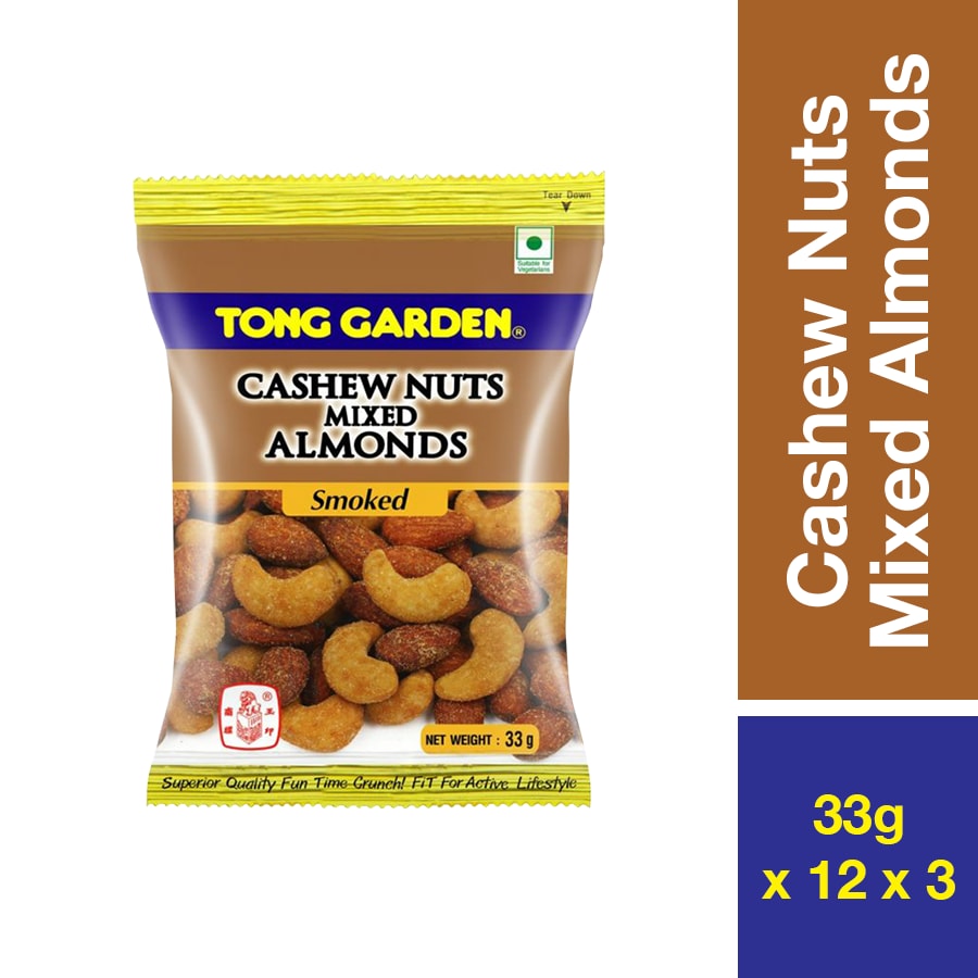 TONG GARDEN CASHEW NUTS MIXED ALMONDS SMOKE 33G