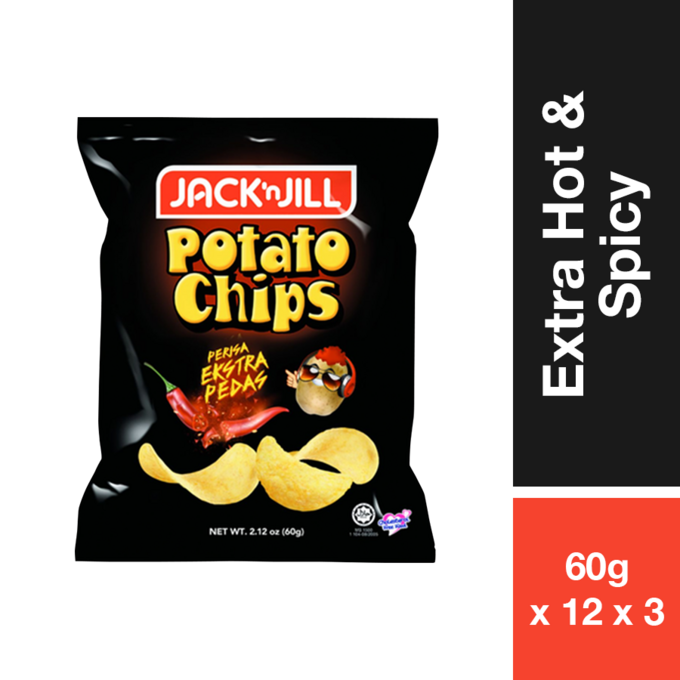 JACKNJILL POTATO CHIPS EXTRA HOT & SPICY 60G