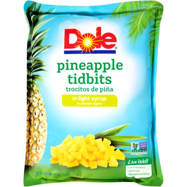 DOLE Pineapple Tidbits in Light Syrup 6/81oz