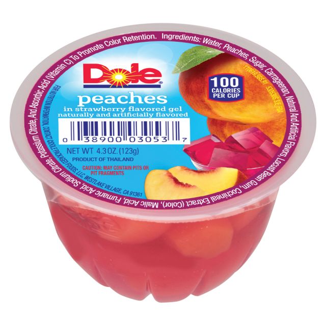 DOLE Peaches in Strawberry Gel 36/4.3oz