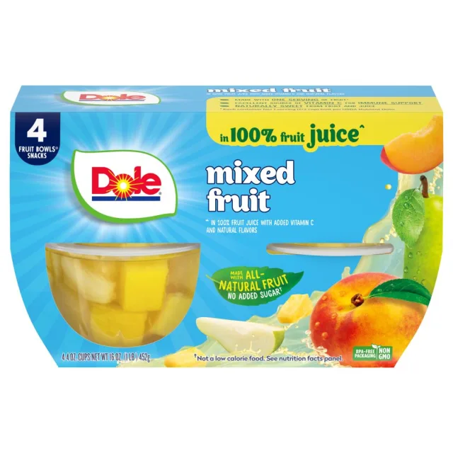 Dole Fruit Bowls Mixed Fruit in  100% Juice - 4 oz