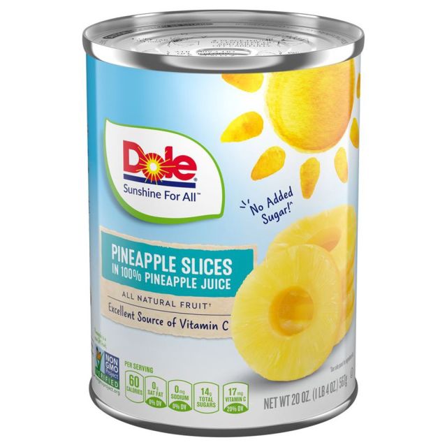 DOLE Pineapple Slices in Juice 12/20oz
