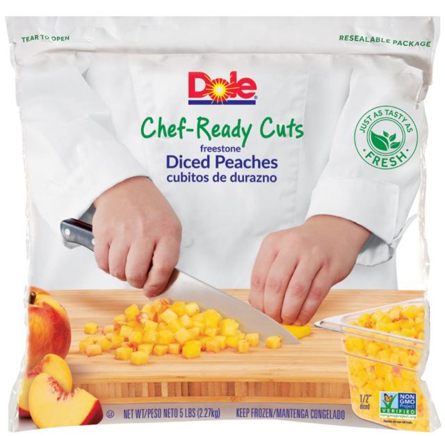 DOLE® Chef-Ready Cuts Diced Peach IQF 2/5# 