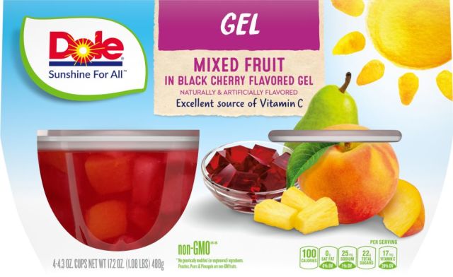 DOLE Mixed Fruit in Black Cherry Gel 6/4pk/4.3oz 